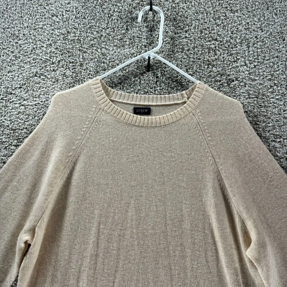J Crew‎ Sweater Mens Extra Large Beige Lambswool Pullover Knit Long Sleeve Adult